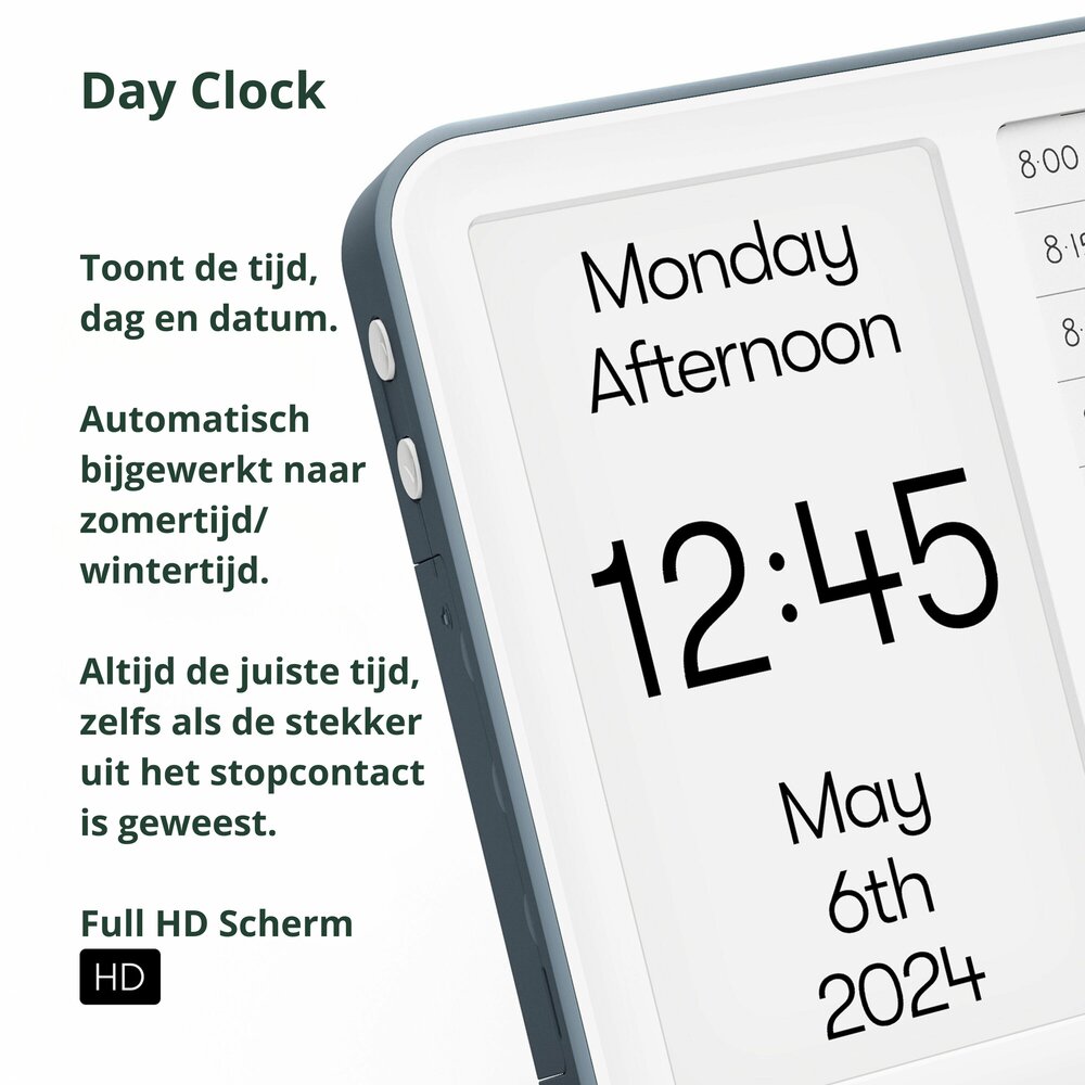 Relish Day Hub - Dementie kalenderklok met herinneringen en taken