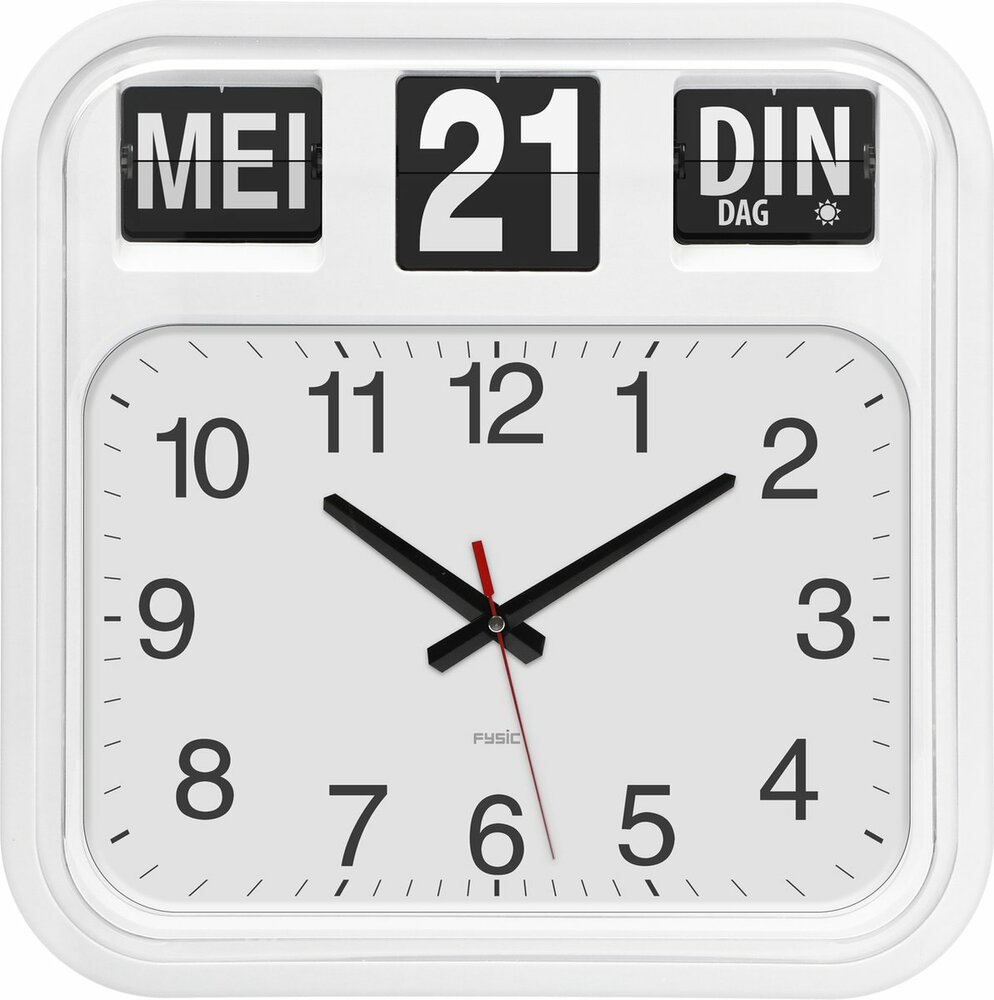 Extra Grote Analoge Dementieklok met Dag en Datum (40 cm)