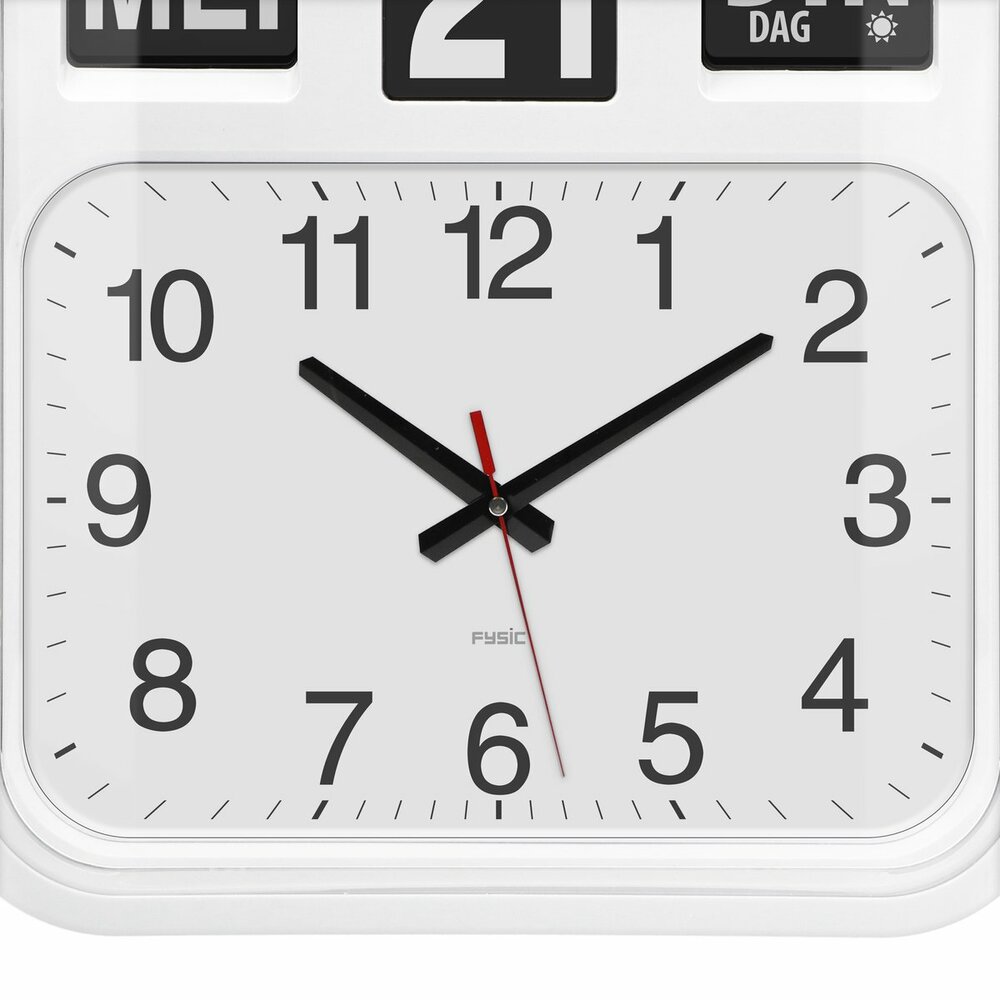 Extra Grote Analoge Dementieklok met Dag en Datum (40 cm)
