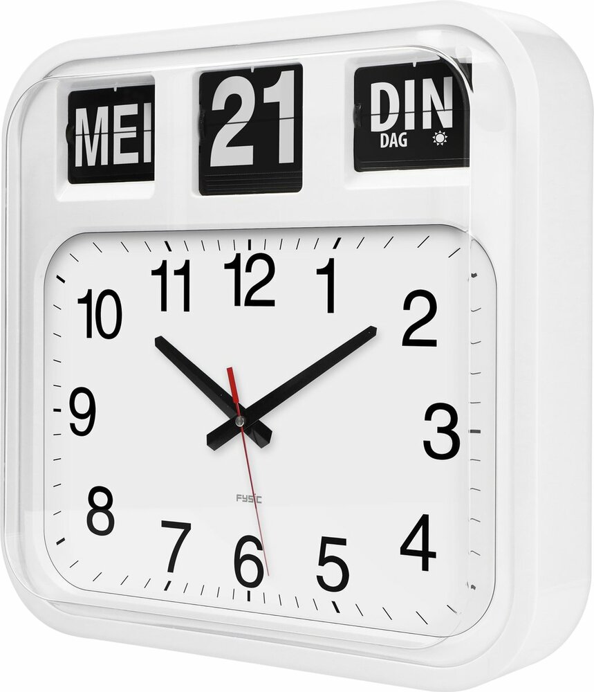 Extra Grote Analoge Dementieklok met Dag en Datum (40 cm)