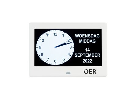 OER Dementieklok (digitaal en analoog in &eacute;&eacute;n) - 7 Inch