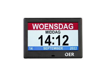 OER Dementieklok (digitaal en analoog in &eacute;&eacute;n) - 7 Inch