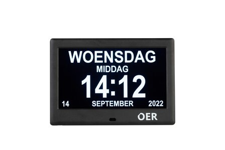 OER Dementieklok (digitaal en analoog in &eacute;&eacute;n) - 7 Inch