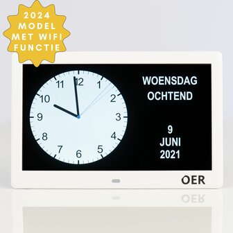 OER Dementia Clock (digital and analogue in one) - 10 Inch - Wifi Function