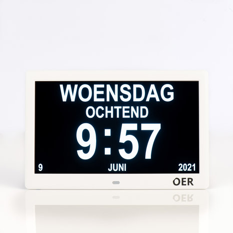 OER Dementieklok (digitaal en analoog in één) - 10 Inch - met Wifi Functie